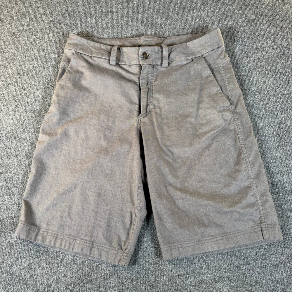 Lululemon Mens Commission Shorts 32 Grey Cotton Chino Active 9 Inch 3704